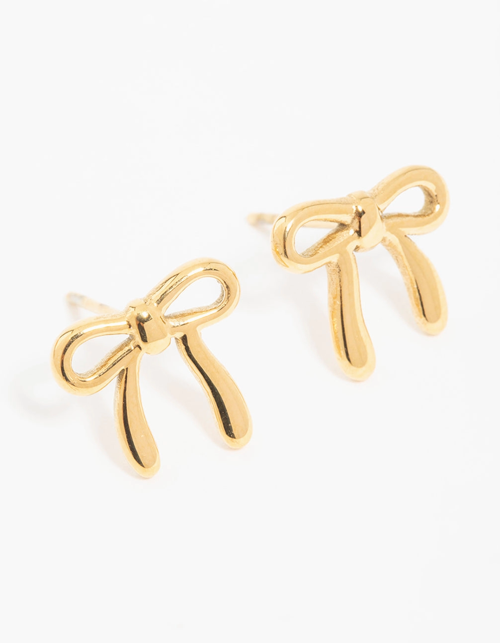 Waterproof Gold Plated Stainless Steel Enamel Bow Stud Earrings Artful Edge Finest Piece