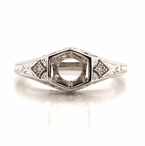 ** Elegant Solitaire Diamond Engagement Ring in 14k White Gold** Crisp Accent Dramatic Flare