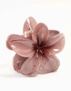 Charming Shine Dusty Pink Frangipani Hair Claw Clip