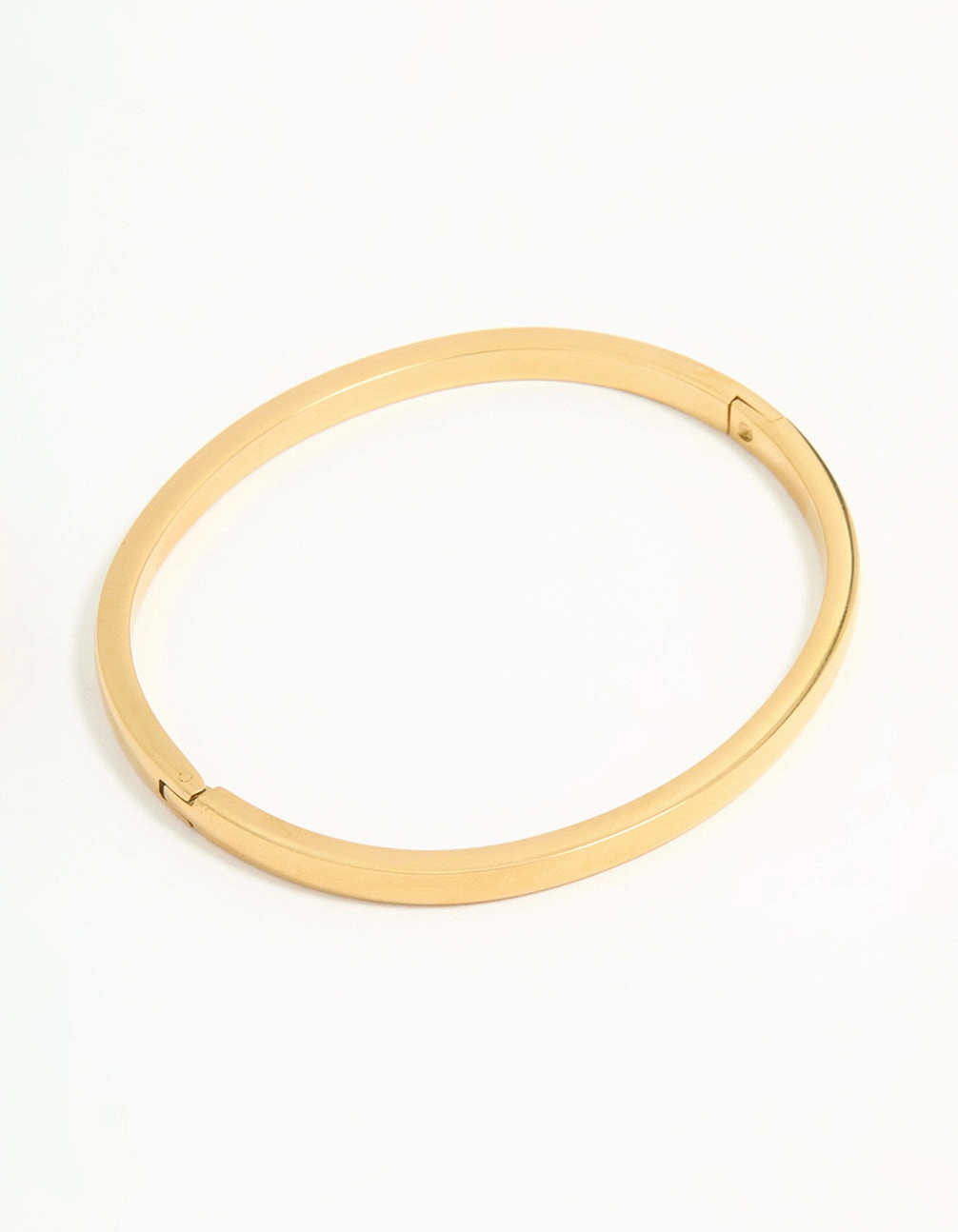 Waterproof Gold Plated Stainless Steel Solid Hinge Bangle Luxe Finish