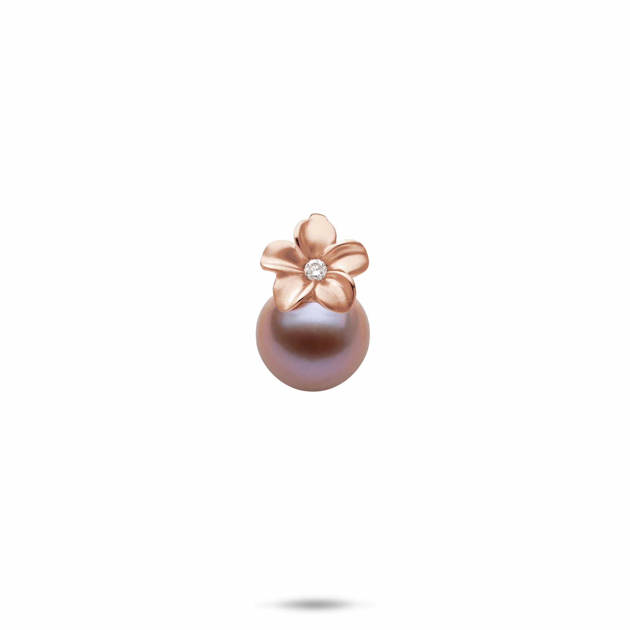 Everyday Detail Celebration Look Plumeria Lilac Freshwater Pearl Pendant in Rose Gold - 9-10mm