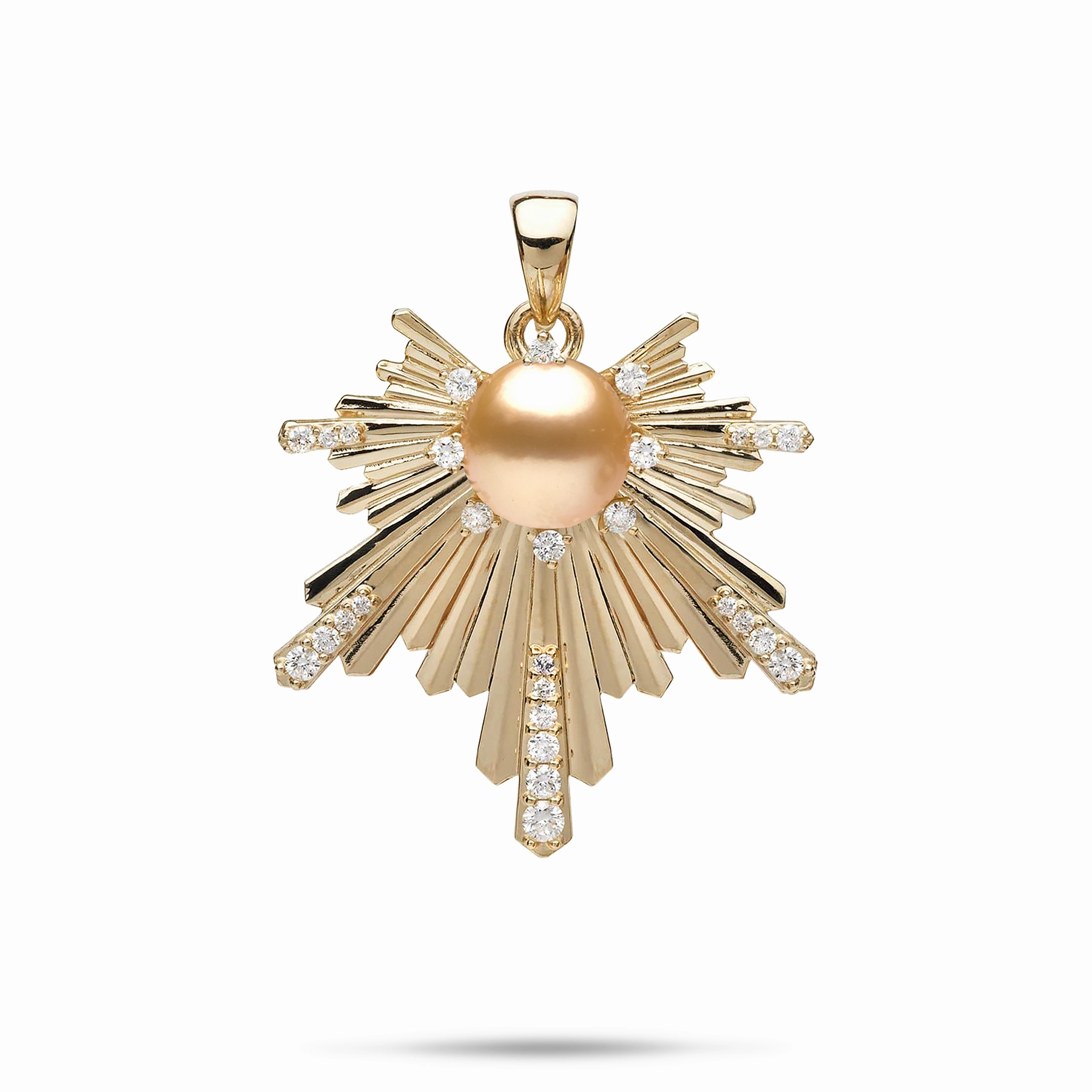 Wardrobe Staple E Ho???la South Sea Gold Pearl Pendant in Gold with Diamonds - 27mm