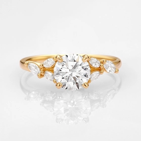 Comfortable Appearance Fine Piece 1.0ct Round Lab Grown Diamond Gold Engagement Ring