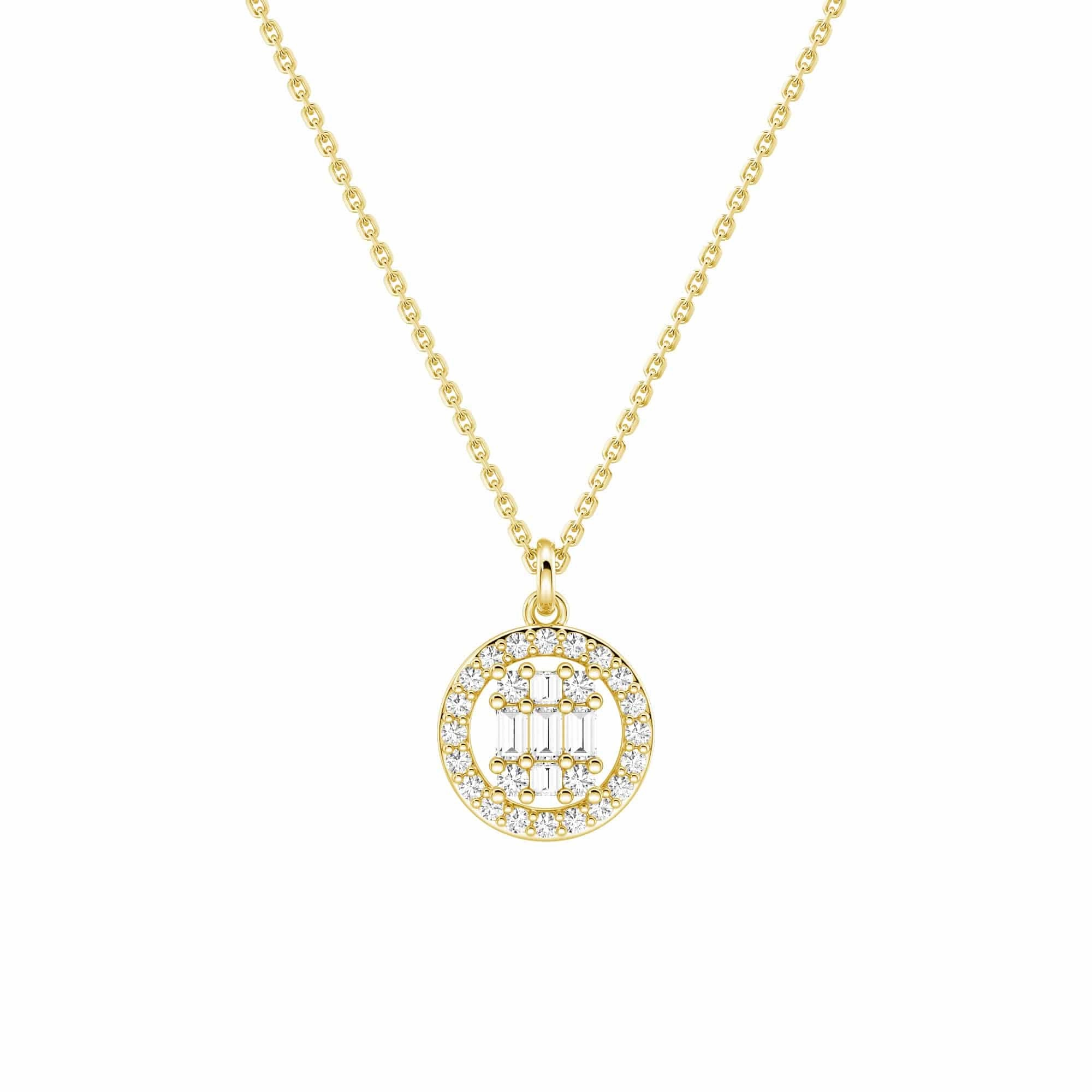 Infinity Halo Lab Grown Diamond Circle Cluster Necklace Radiant Glam