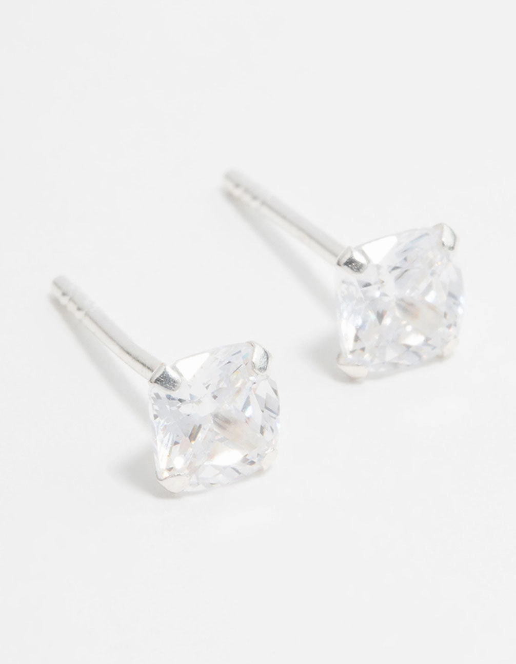 Casual Glow Statement Vibe Sterling Silver Cubic Zirconia Cushion Cut  Stud Earrings