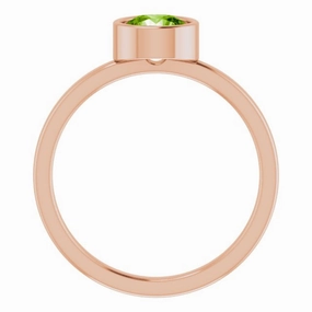 14K Rose 6 mm Natural Peridot Ring Fashion Look Vintage Style