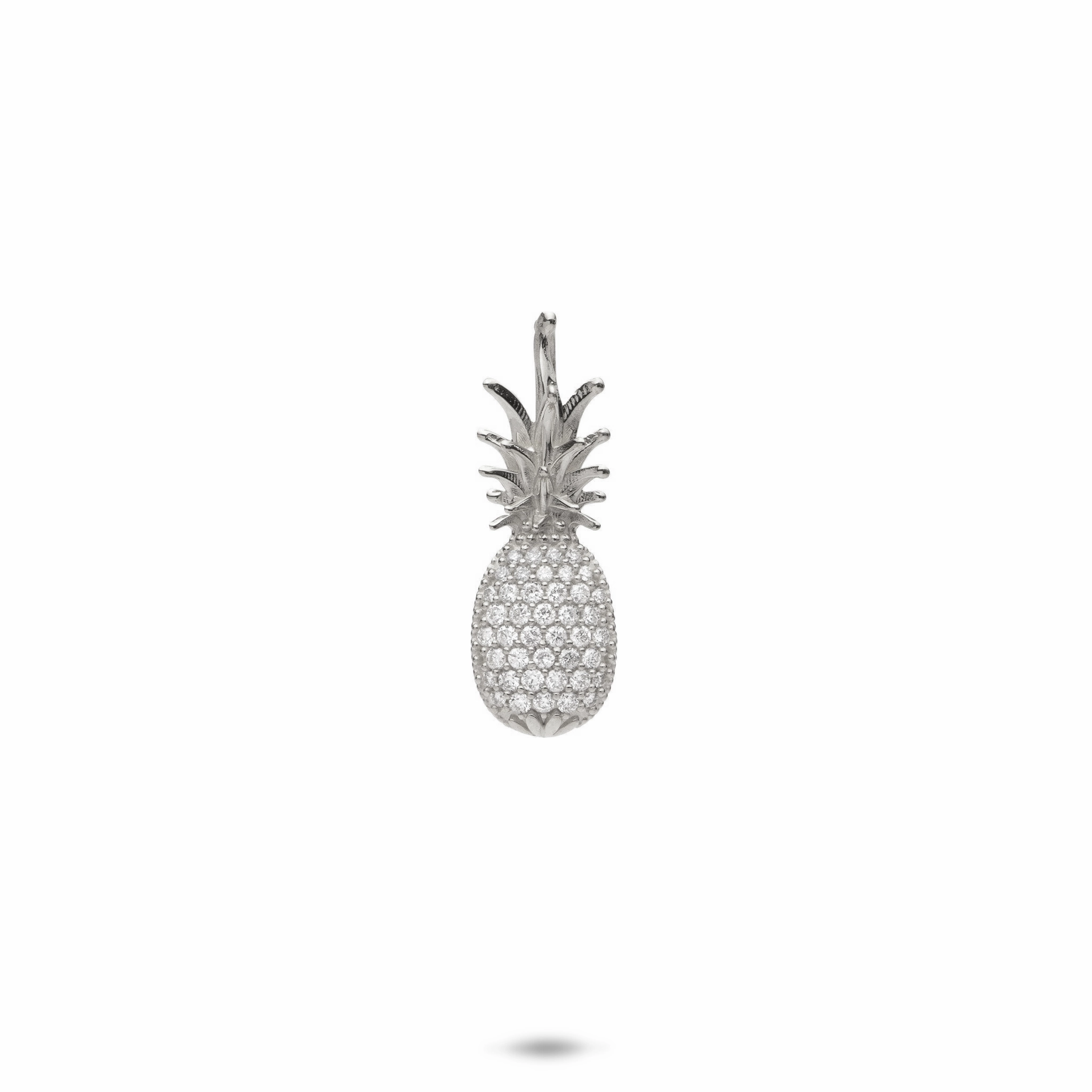 Timeless Appeal Pineapple Pendant in White Gold with Diamonds- 20mm