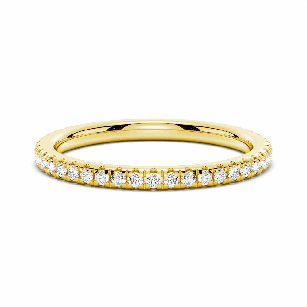 Petite Pav?? Round Moissanite Half Eternity Band Dazzling Charm
