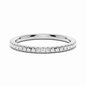 Distinct Highlight Petite Pav?? Round Moissanite Half Eternity Band