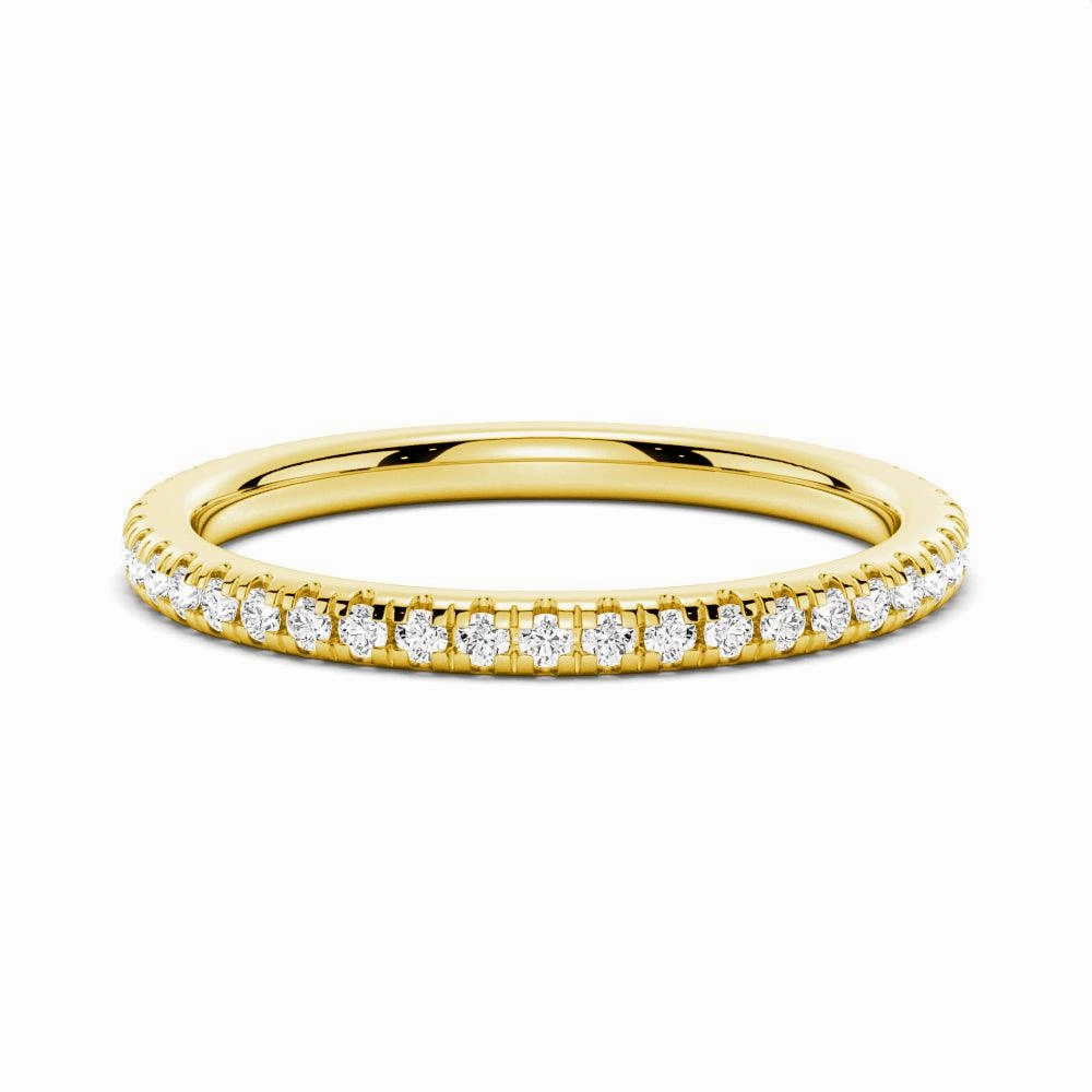 Timeless Appeal Artisan Style Petite Pav?? Round Moissanite Half Eternity Band