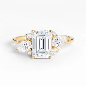 Emerald Cut Moissanite Double Pear Engagement Ring Chic Choice