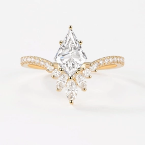 Kite Cut Lab Grown Diamond Chevron Engagement Ring - Sylph Custom Decoration