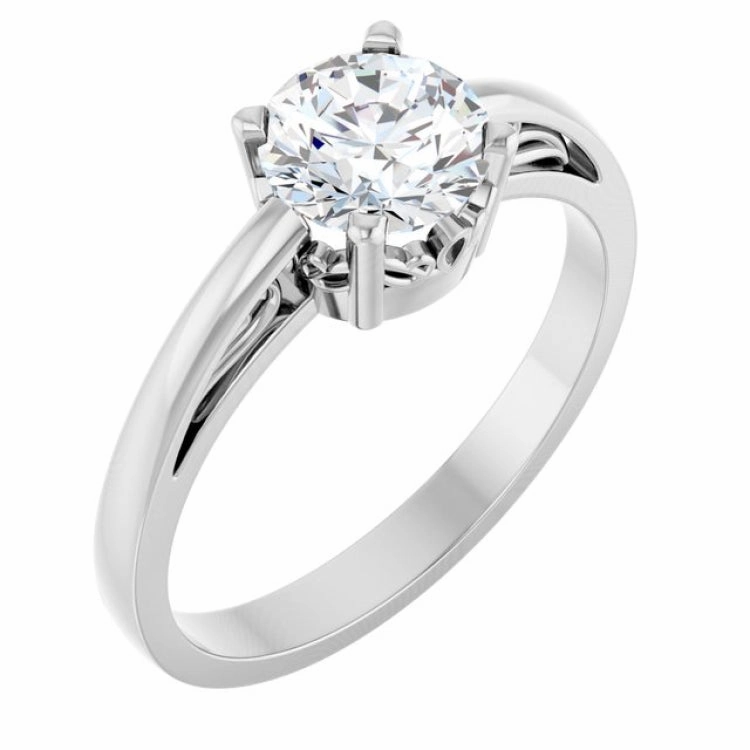 14K White Stuller Lab-Created Moissanite Ring Minimal Beauty