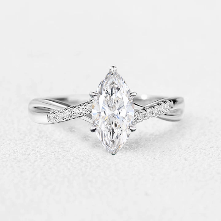 Classic Appeal Elegant Highlight Marquise Cut Moissanite Classic Infinity Engagement Ring