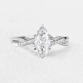 Marquise Cut Moissanite Classic Infinity Engagement Ring Flawless Touch