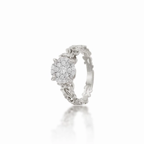 Living Heirloom Engagement Ring in White Gold with Diamonds Formal Highlight