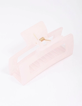 Cool Contrast Bold Combo Pastel Pink Rectangular Hair Claw Clip
