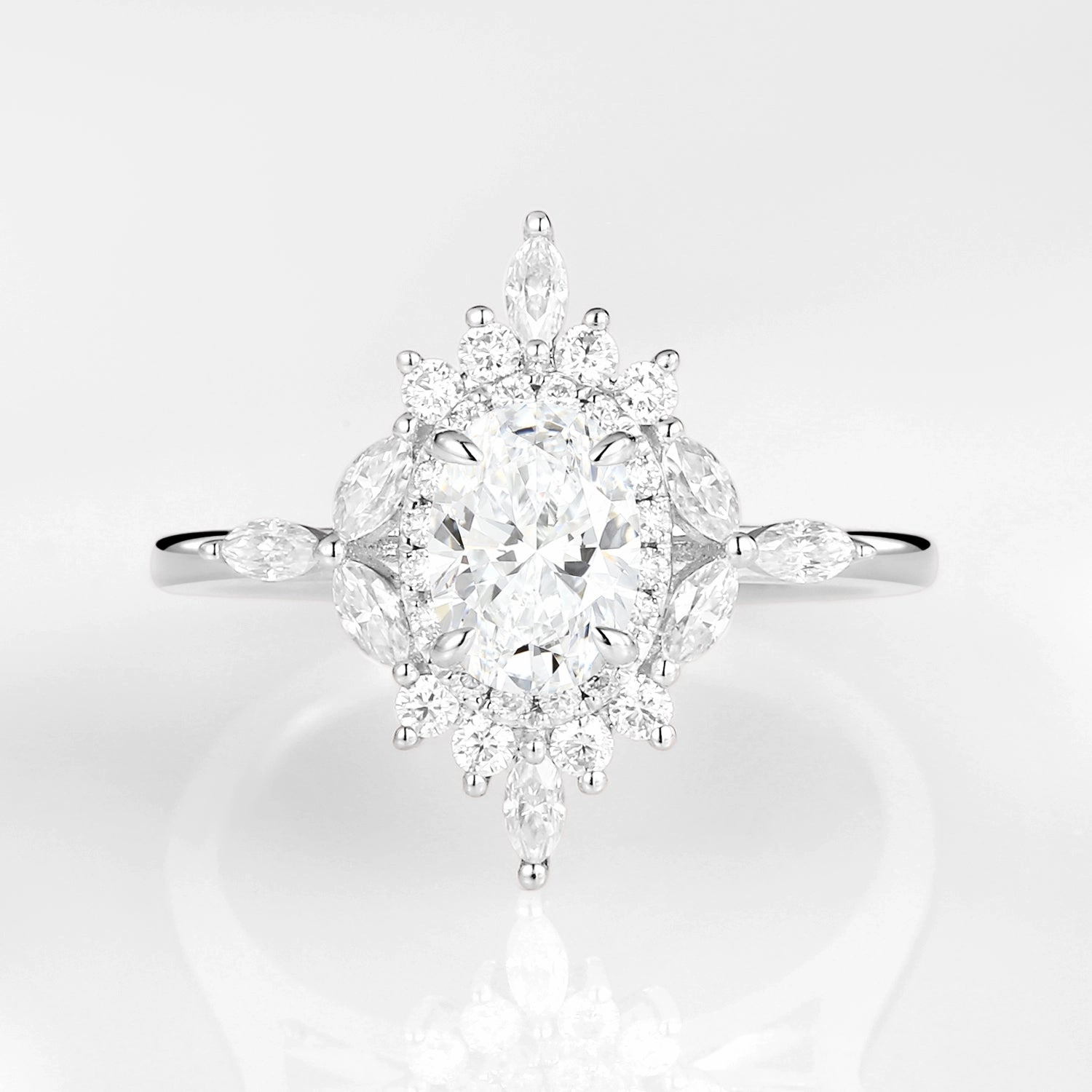 1.0ct Oval Floral Vintage Lab Grown Diamond Engagement Ring Brilliant Design Satisfaction Ensured