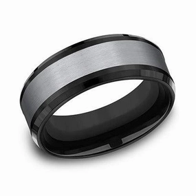 Comfort-Fit Tantalum Wedding Band with Satin Finish Custom Statement