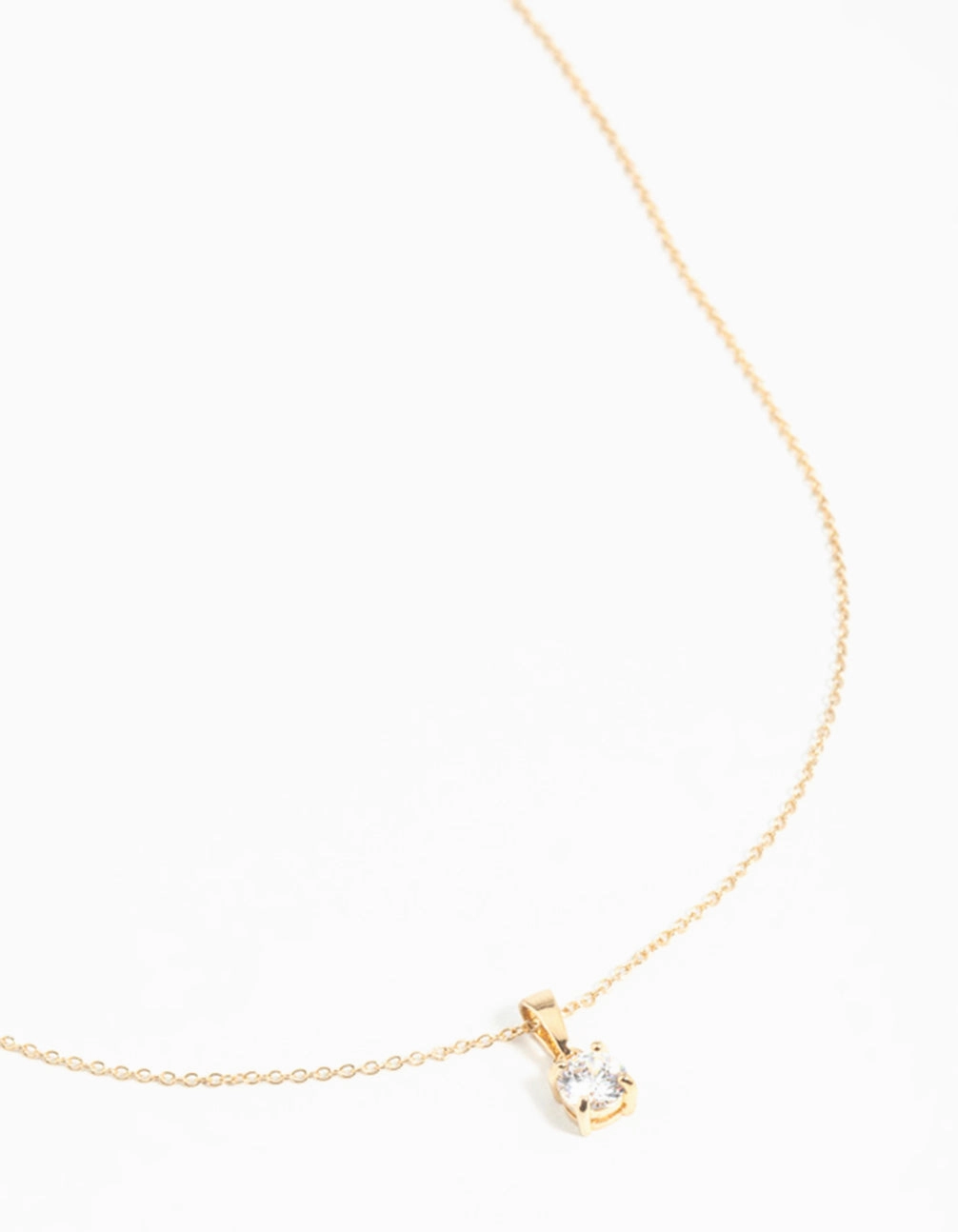 Gold Plated Sterling Silver Cubic Zirconia 1/2 Carat Bale Necklace Shimmering Craft Sparkle Ready