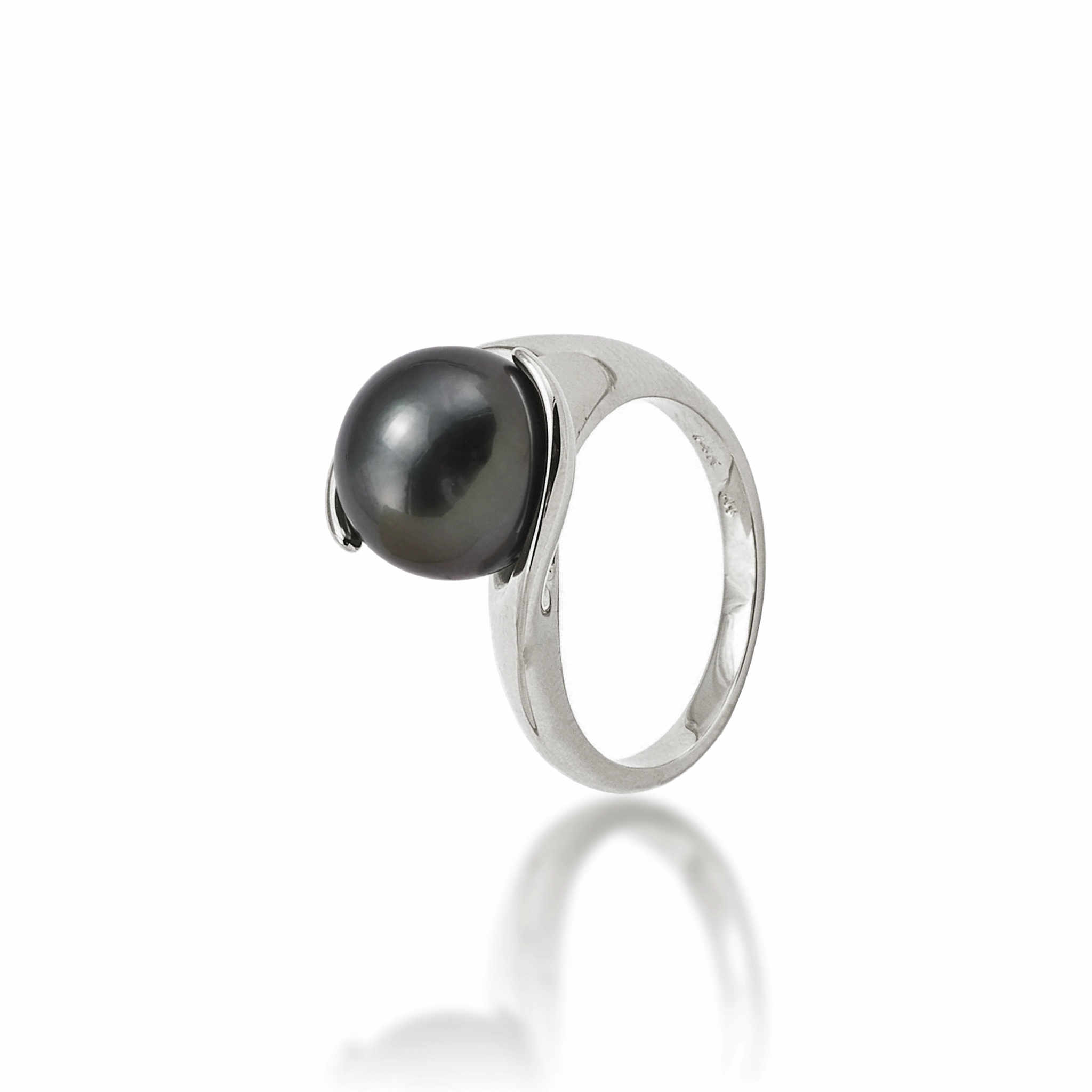 Tahitian Black Pearl Ring in White Gold - 10-11mm Seasonal accessory