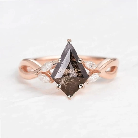 Salt and Pepper Diamonds Infinity Engagement Ring Sleek Shine