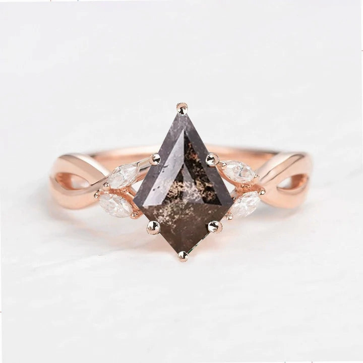 Salt and Pepper Diamonds Infinity Engagement Ring Effortless Match