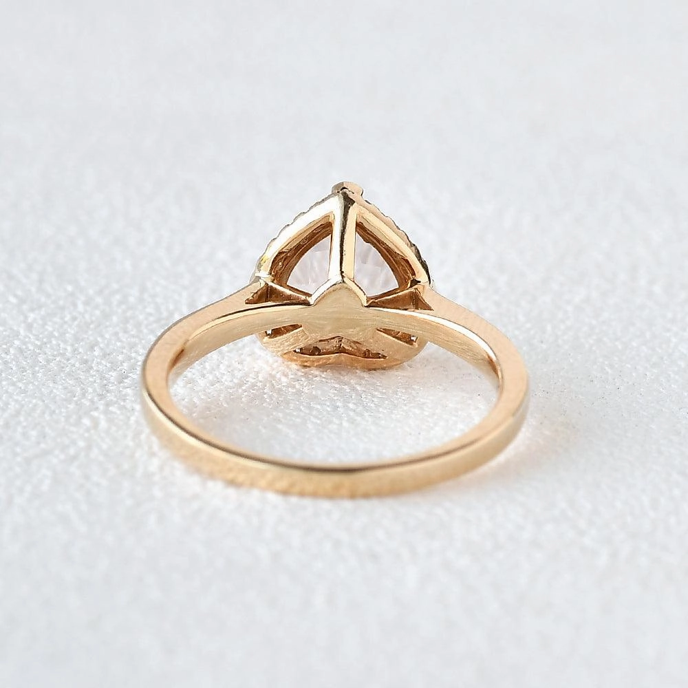 2.0ct Heart Shaped Morganite Classic Halo Ring Affordable Product