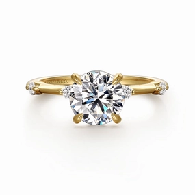 Accent Piece Frances - 14K Yellow Gold Round Diamond Engagement Ring