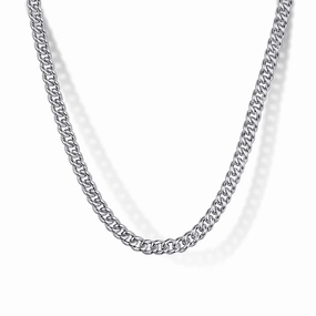 925 Sterling Silver Solid Men's Cuban Link Chain Necklace Everyday Design Style Focus