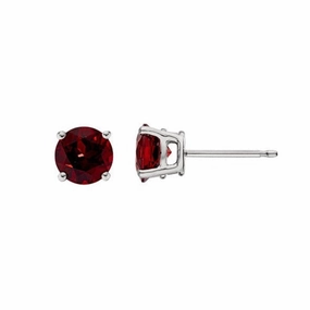 Charming Jewelry Design Classic Birthstone Stud Earrings with Garnet Gemstone
