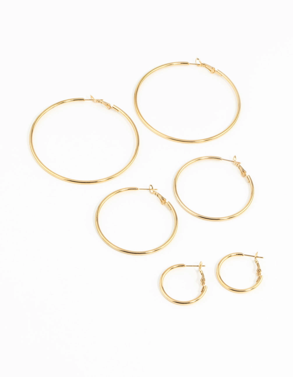 Waterproof Gold Plated Stainless Steel Thin Hoop Earring Pack Exclusive piece Elegant Touch