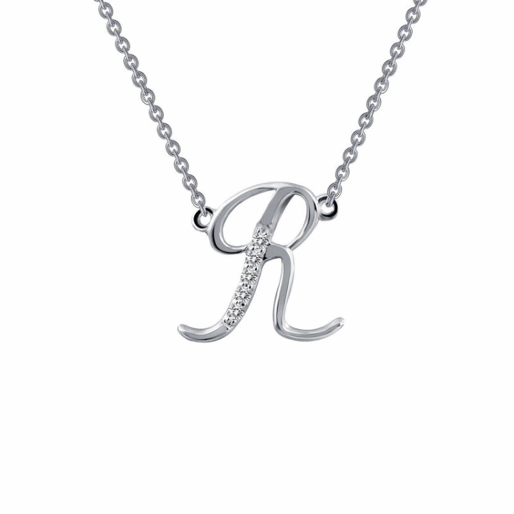 Letter R Pendant Necklace Distinct Look Balanced Detail