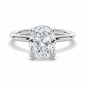 Four Prongs Oval Solitaire Moissanite Engagement Ring Opulent Sparkle