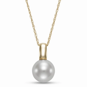 Freshwater Pearl Chunky Pendant Necklace Pure Form Feminine Accent