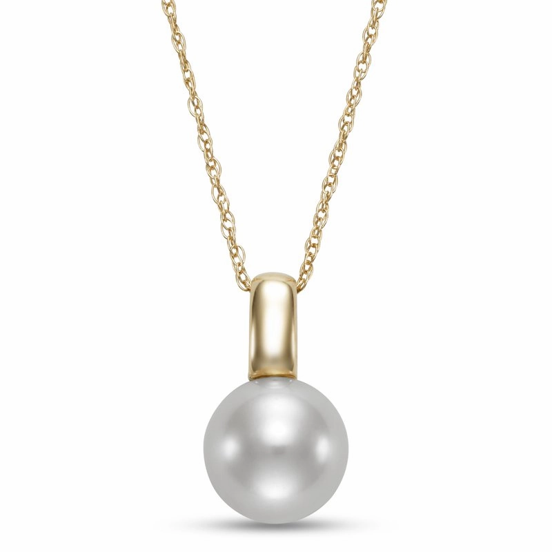 Freshwater Pearl Chunky Pendant Necklace Pure Form Feminine Accent