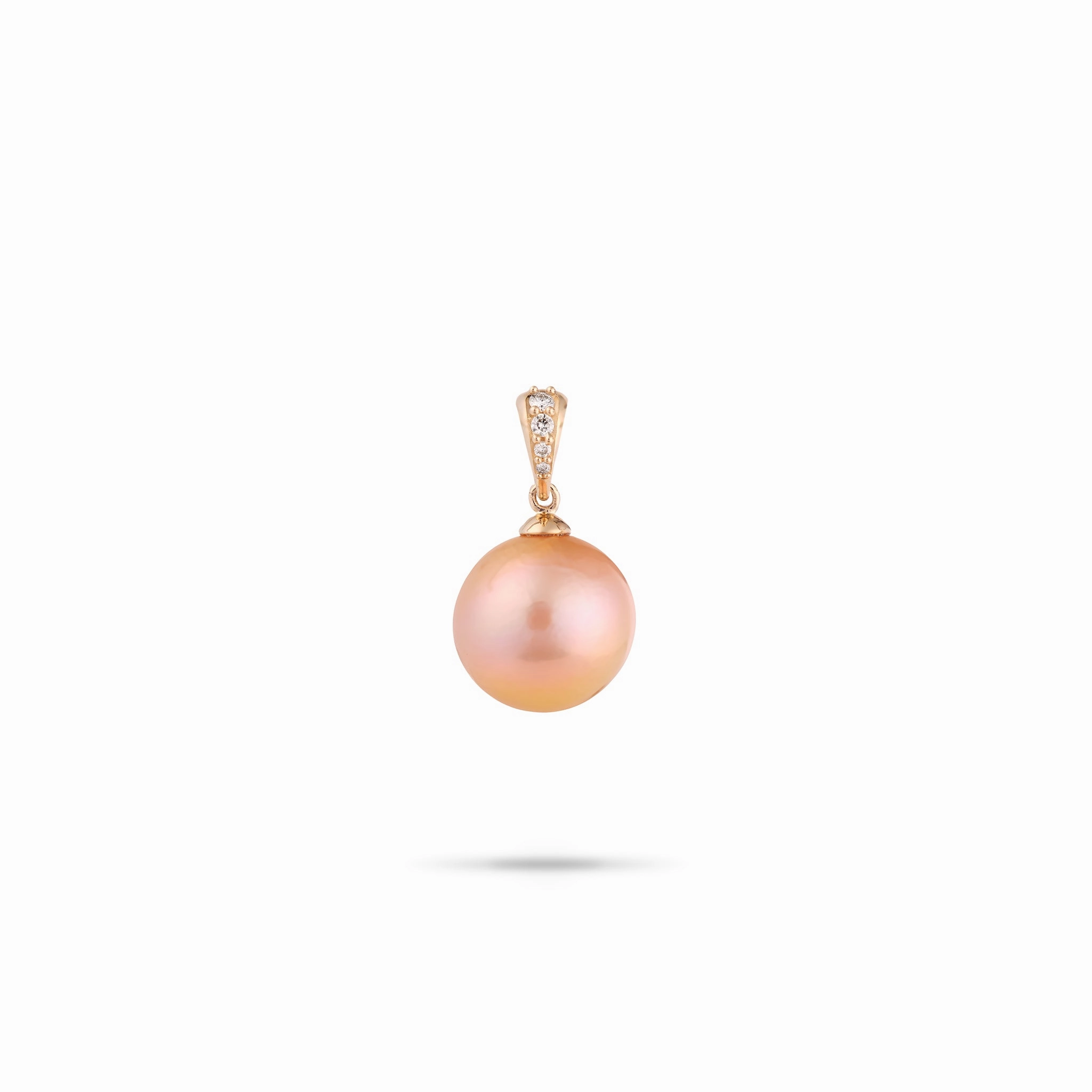 Freshwater Pearl Pendant in Gold with Diamonds - 14-15mm Refined Spark