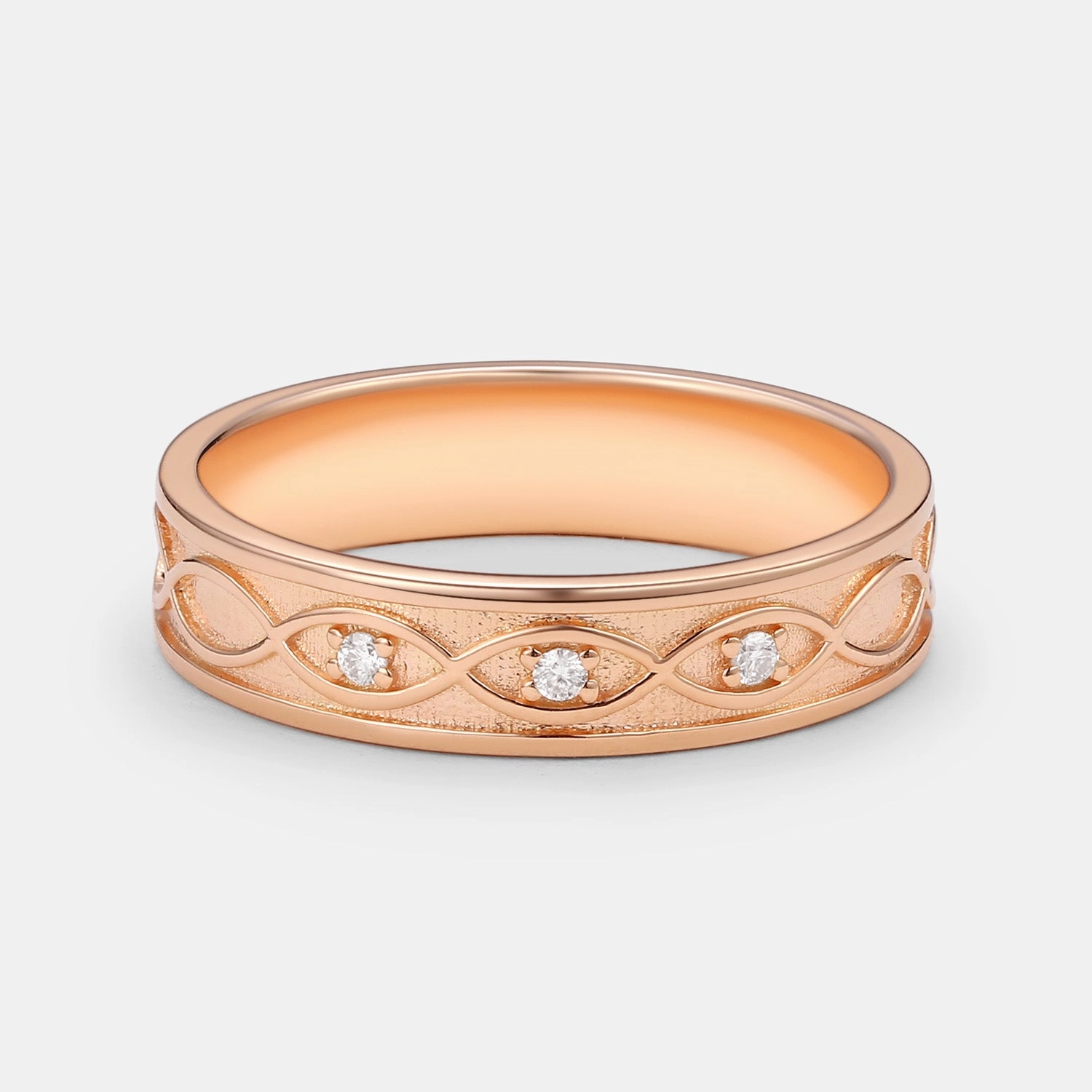 Romantic Event Vintage Kite Cut Moss Agate Couple Ring Set 3pcs - Winona