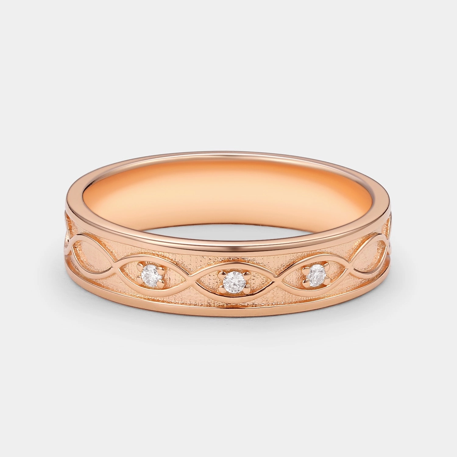 Superior Ornament Vintage Reproduction Vintage Kite Cut Moss Agate Couple Ring Set 3pcs - Winona