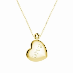 Double Side Engraved "Love" Heart Necklace Stunning Finish Stunning Piece
