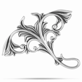 Living Heirloom Manta Ray Pendant in Sterling Silver - 63mm Chic Fusion