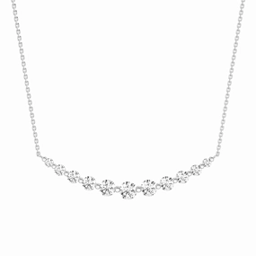 Luminous Touch Luxury Appeal Lab Grown Diamond Eleven Stone Curved Bar Necklace