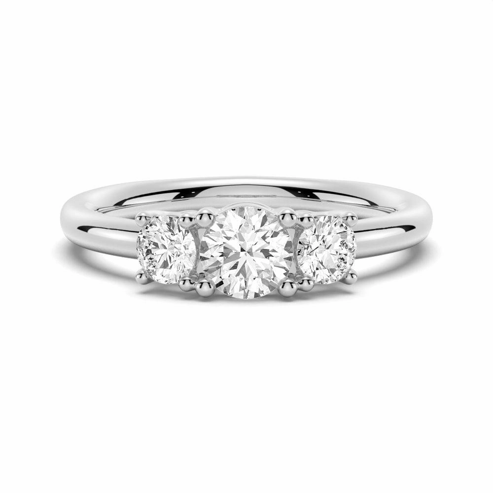 Sophisticated Look Round 3 Stone Shared Prong Moissanite Anniversary Band