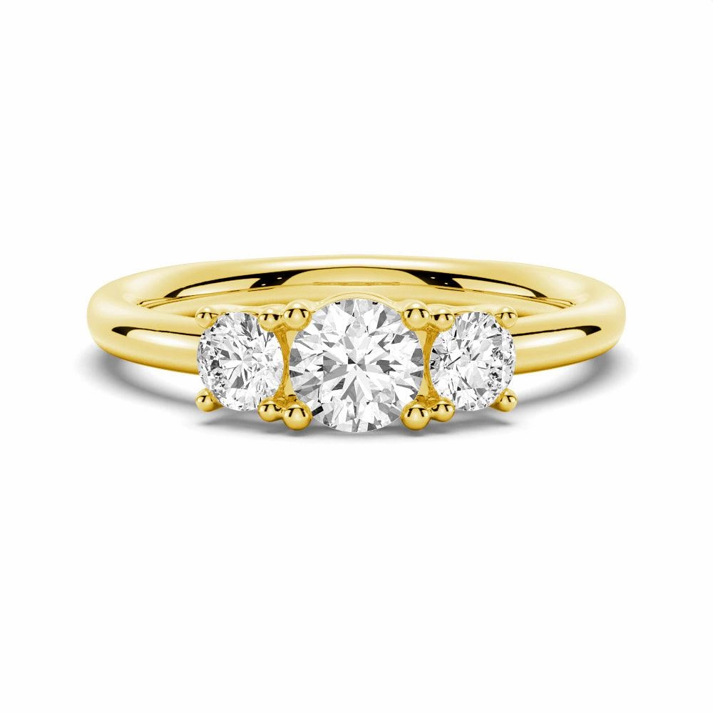 Graceful Mood Round 3 Stone Shared Prong Moissanite Anniversary Band