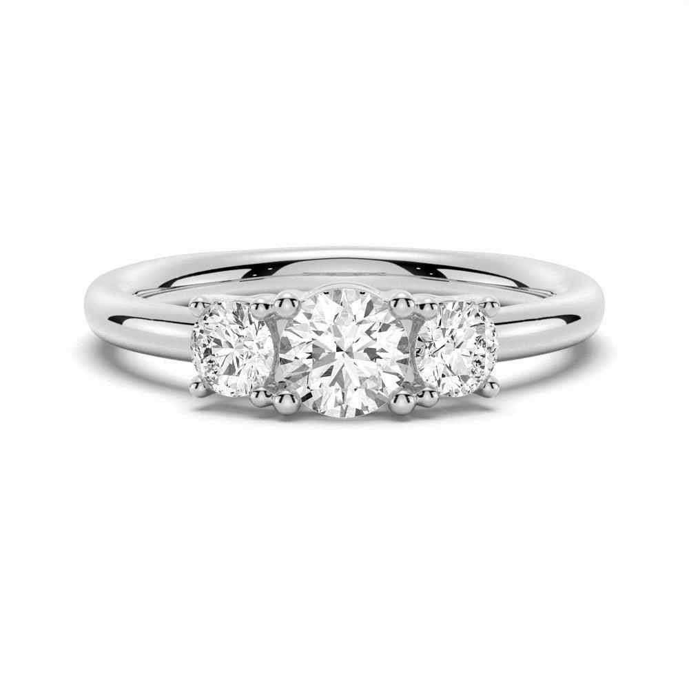 Round 3 Stone Shared Prong Moissanite Anniversary Band Distinctive Accent