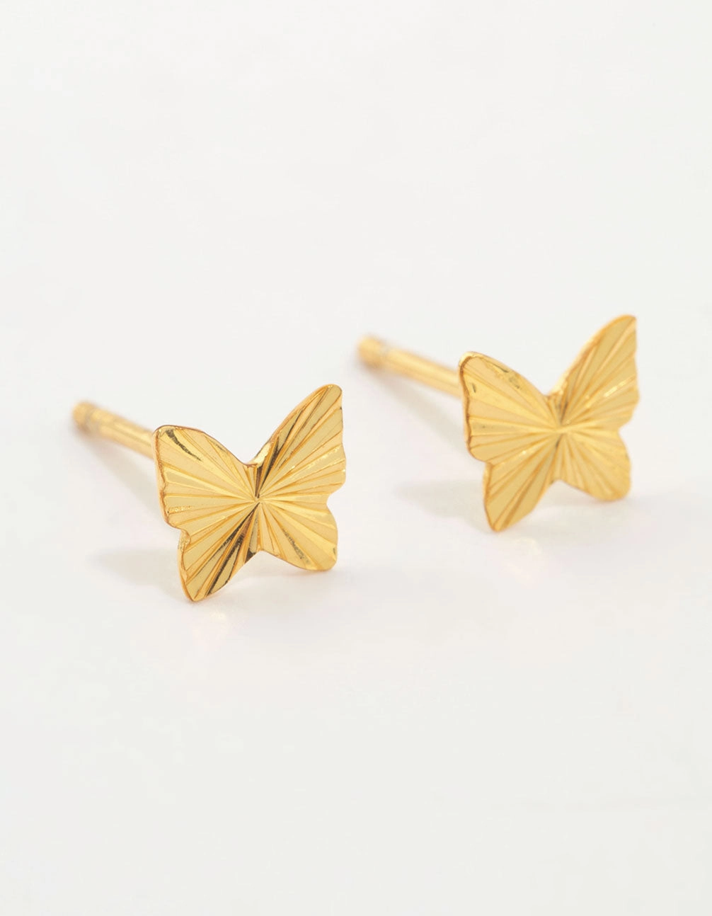 Chic Appeal Gold Plated Sterling Silver Butterfly Stud Earrings