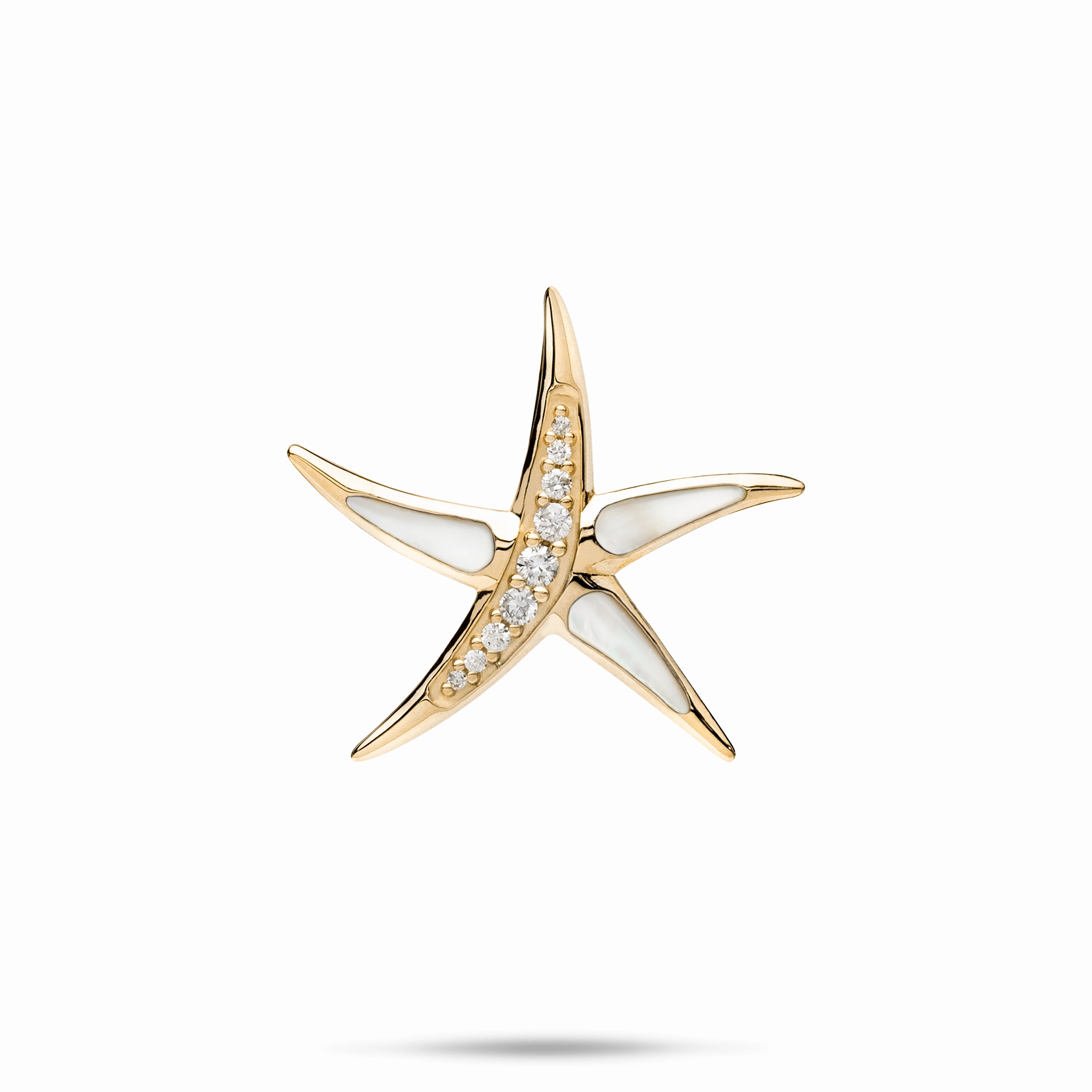 Sealife Starfish Mother of Pearl Pendant in Gold - 23mm Golden Accent Subtle Feature