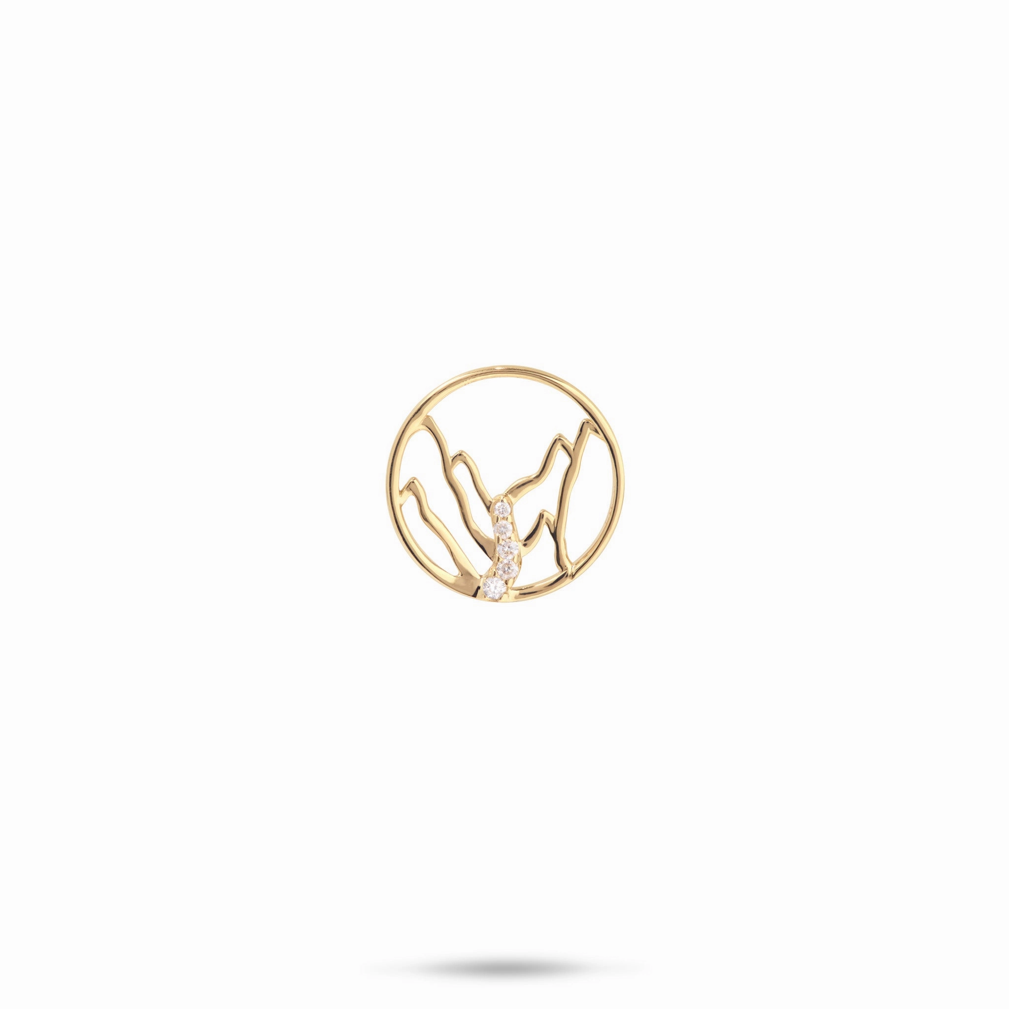 Ko?olau Waterfall Pendant in Gold with Diamonds - 13mm Artisan Flair Styled Accent