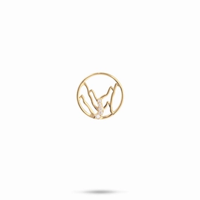 Ko?olau Waterfall Pendant in Gold with Diamonds - 13mm Trend Focused