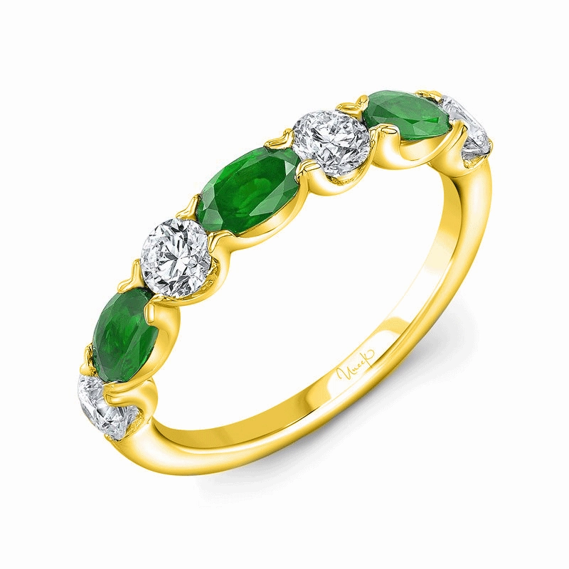 Soft Reflection Precious Collection 1-Row Oval Shaped Emerald Fashion Ring